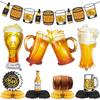 Whiskey Party Decor Whiskey Beer Bottle Glass Cup Balloon Banner Whiskey Honeycomb Table Decor Men Women Birthday Party Supplies