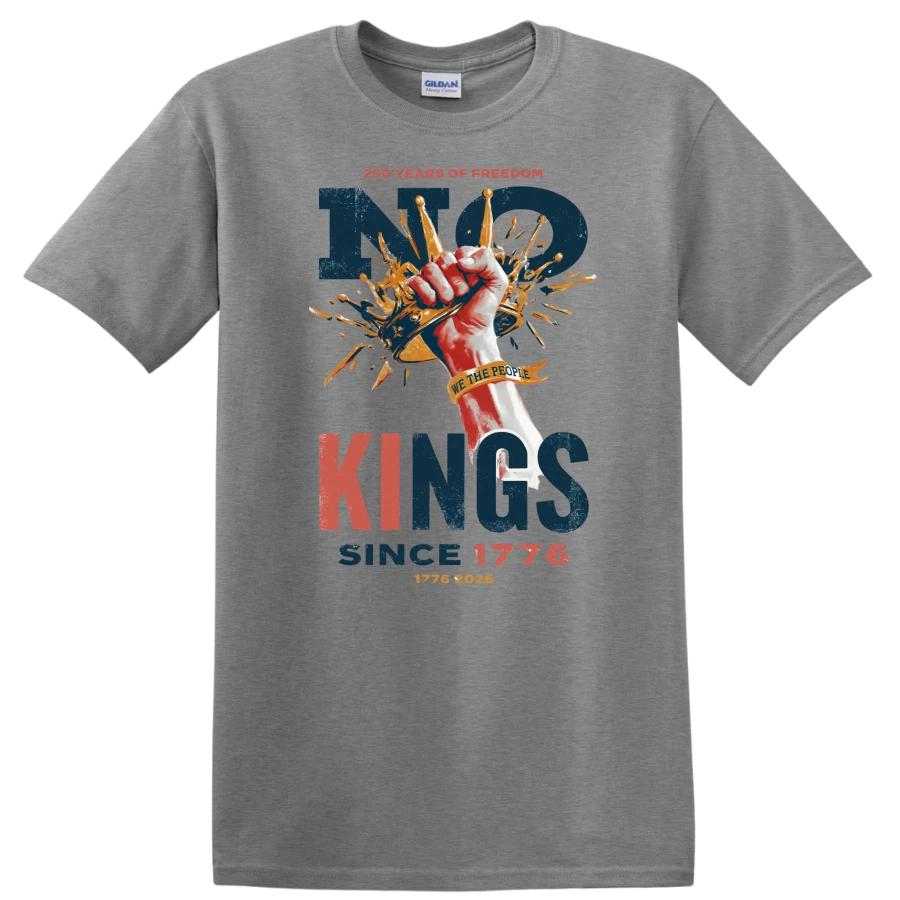 No Kings Since 1776 T Shirt Broken Crown 250 Years Freedom Liberty USA Retro Tee XXXL