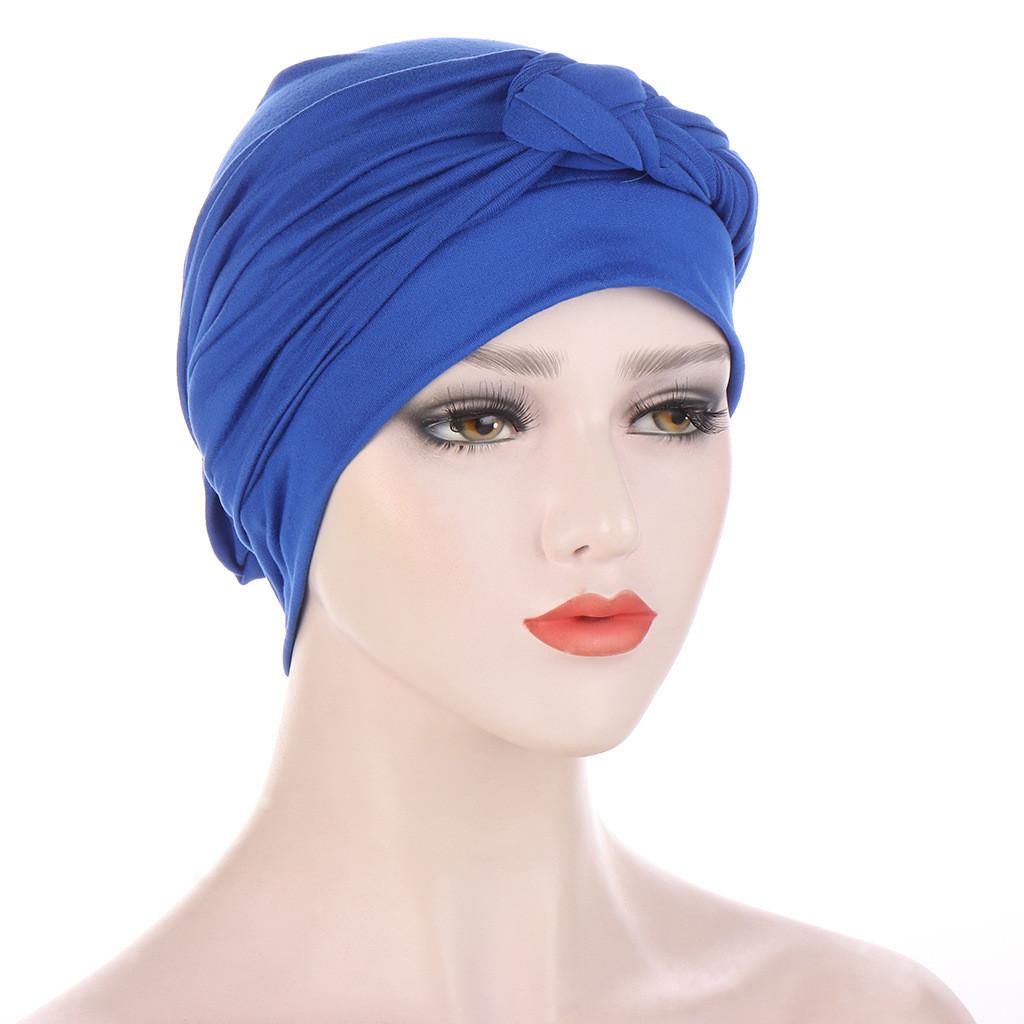 Comfortable Polyester Turban Hat With Braid Design For Men And Women