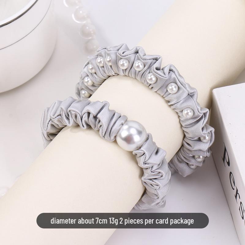 Exquisite Pearl Scrunchie: Durable, High-Elastic Hair Tie for Women’s Ponytails