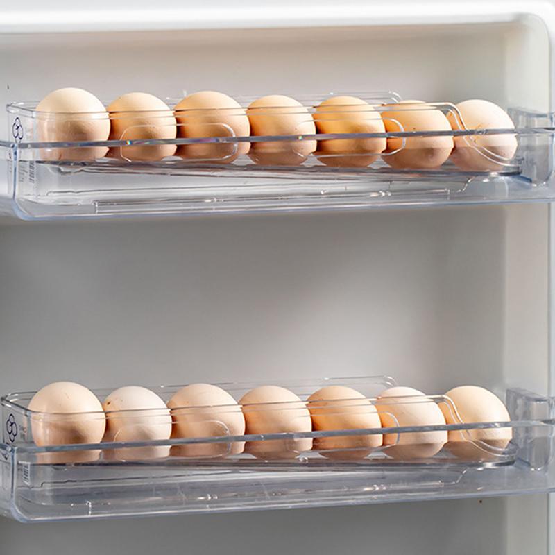 1/2/3-lags eggoppbevaringsboks Automatisk rullende eggholder Stativ Stige Kjøleskap Eggdispenser Eggorganisatorholder Kjøkken