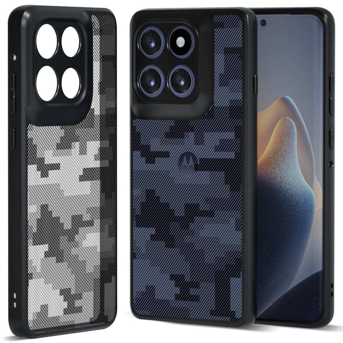 

IBMRS Чехол для Motorola Moto G86 5G/G86 Power 5G Мягкая TPU рамка Жесткая PC задняя панель Противоударный чехол для телефона Grid Camouflage