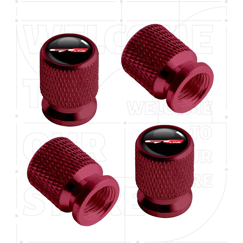 For Kia GT Line K5 K9 Stonic Sportage Stinger LOGO 4pcs Car Wheel Tire Valve Aluminum Caps Tyre Stem Covers Airdust Waterproof BV3