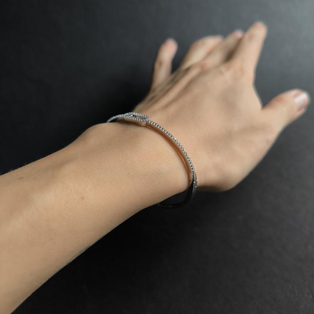 Silver Bracelet with Cubic Zirconia, Item Weight 7.34 G (2206354)