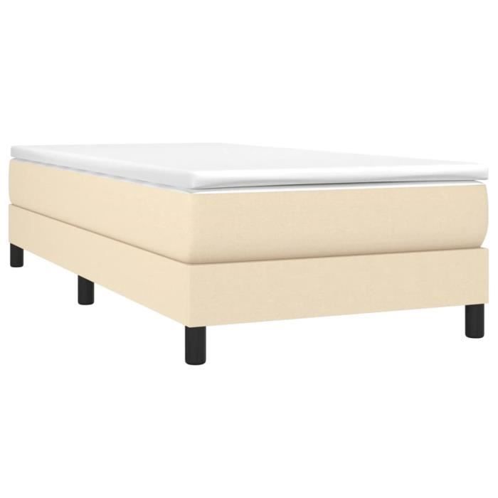 3144034 vidaXL Divan Bed with Mattress Cream 80x200 Cm Fabric