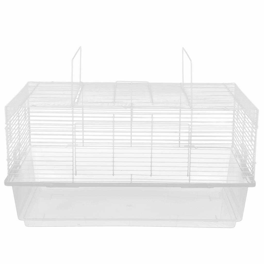 Small Pet Basic Cage Plastic Metal Wire Cage with Double Doors for Hamster Rabbit Cats DogsS