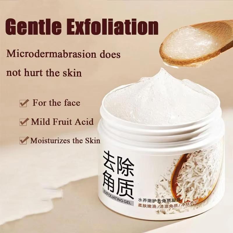 Rice Scrub for Face Skin Lightening Body Scrub Body Exfoliation Gel Moisturizing Face Scrub Brightening Gentle Rice Formula