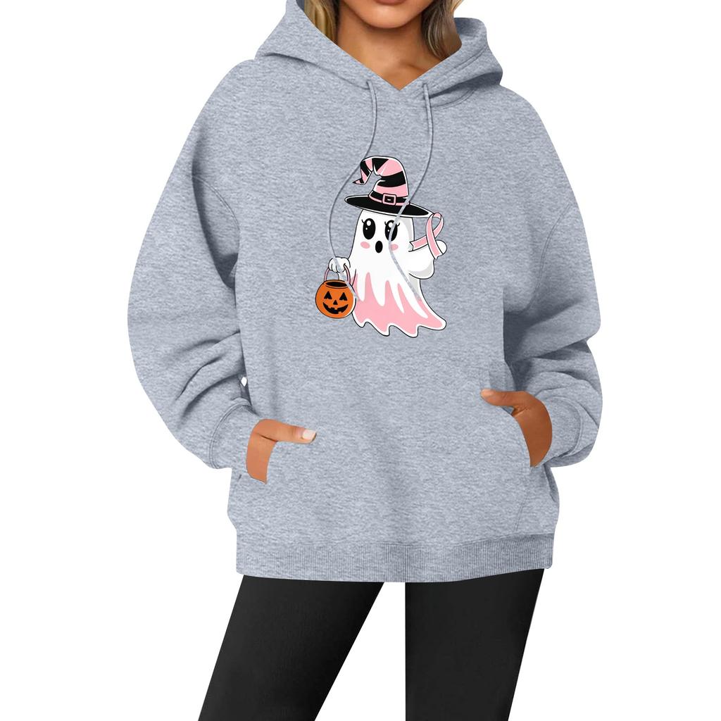 Women's Casual Fashion Solid Color Rugby Print Long Sleeve Hooded Sweatshirt Top
