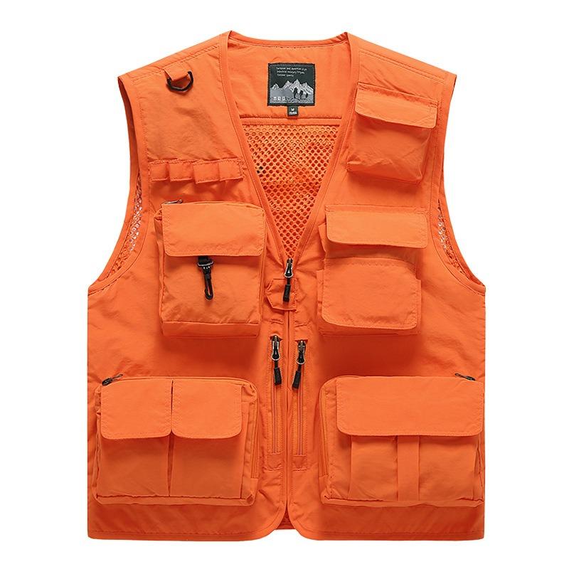 Men's Casual Outdoor Unloadable Multifunctional Reporter Travel Photography Mesh Quick Drying Fishing Vest Men