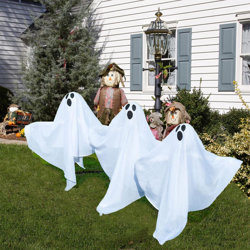 Halloweenské rozsvícené značky na cestu duchů Sada 3 dekorací na dvůr Halloweenských duchů