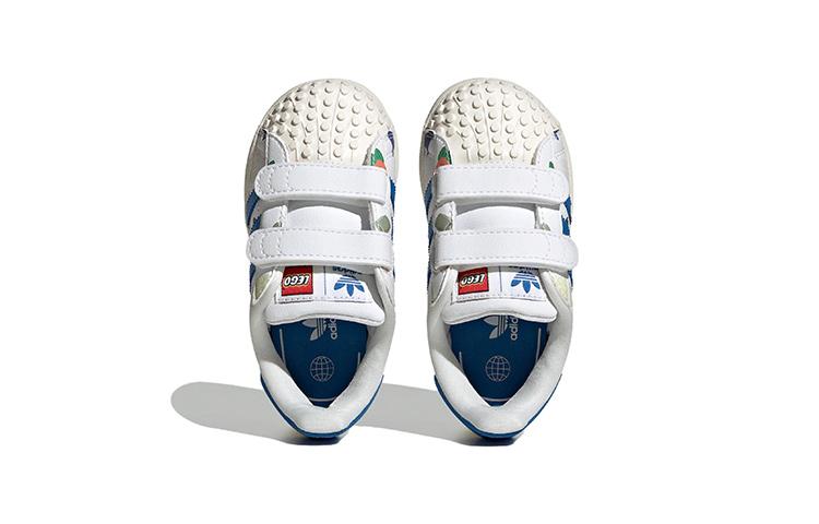 LEGO x Adidas Originals SUPERSTAR CF Slip Resistant Abrasion Resistant Low top Toddler Shoes White Blue IF2199