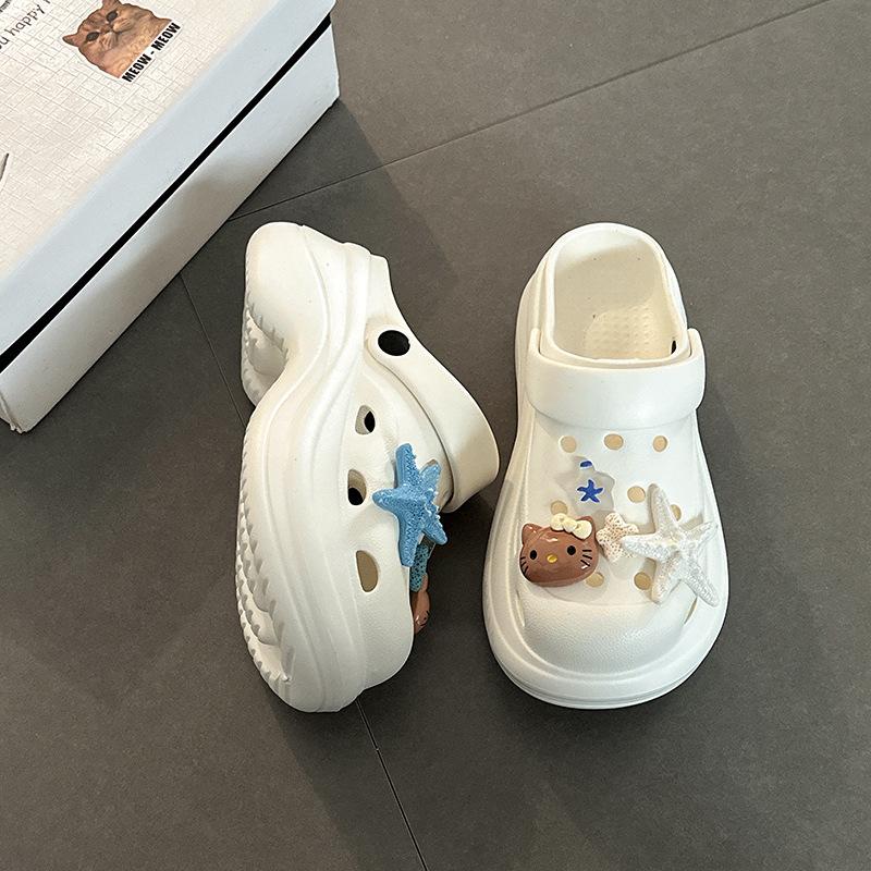 

Тапочки женские модные универсальные повседневные милые летние новые пляжные туфли крутые тапочки обувь с отверстиями 39-40 белый