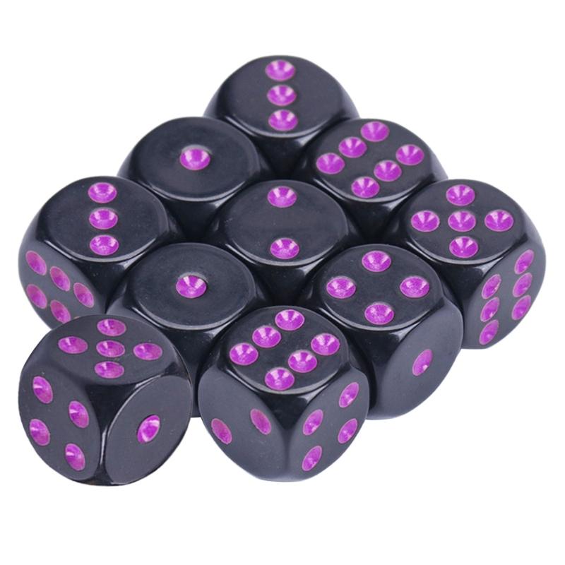 Acrylic 16mm Dices Colorful 6 Sided Dices Cubes with Dots Playings Square Block