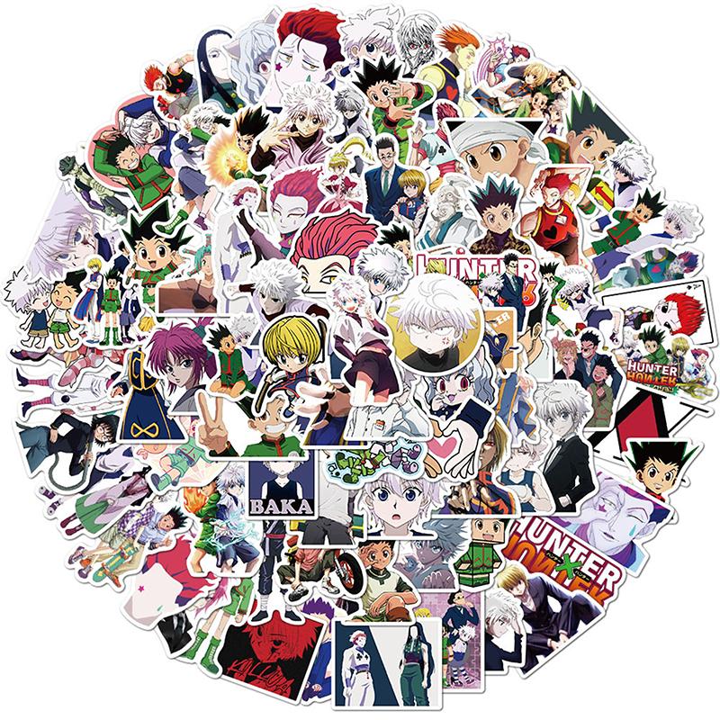 Balení 100 ks X Hunter Anime Stickers Nálepky na notebook na kolo na kytaru a skateboard