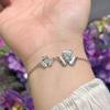 Retro Exquisite Handmade Brushed Micro-Inlaid Zircon Clover Bracelet Light Luxury High-End Temperament Jewelry