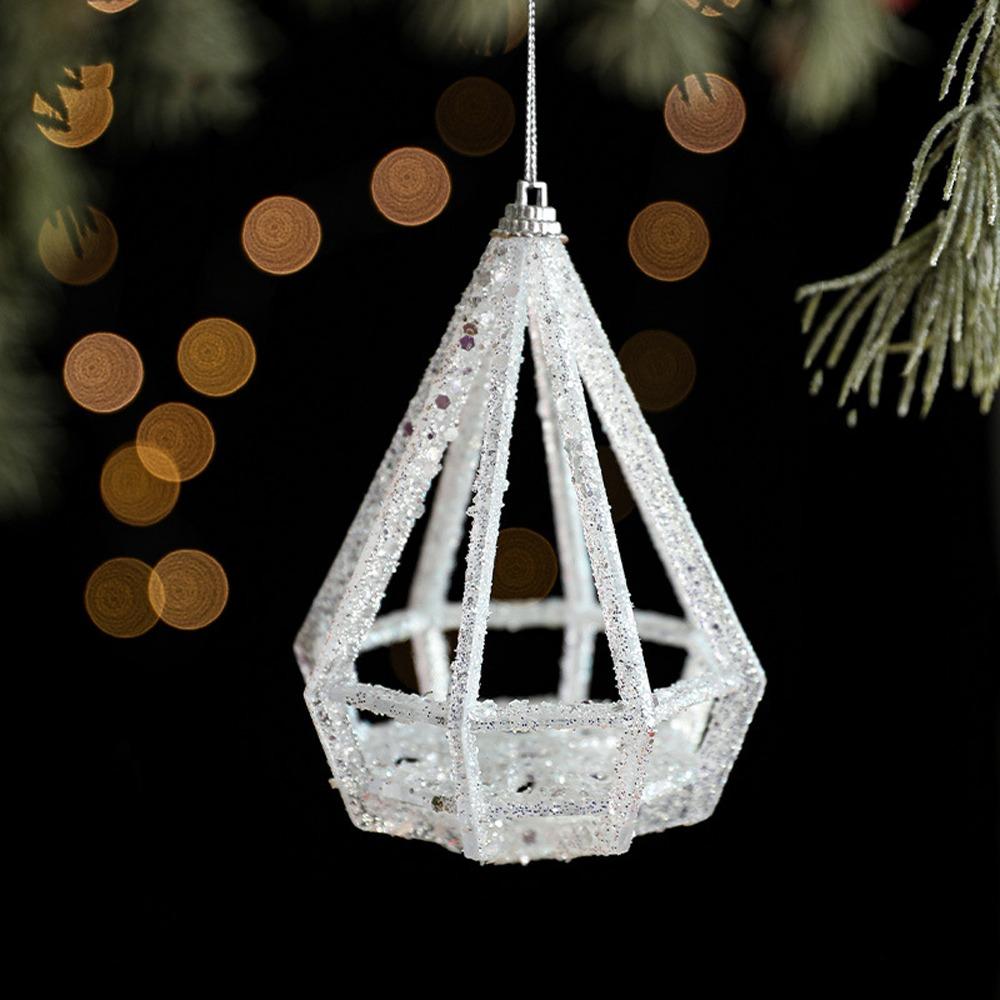 3D Christmas Tree Pendant Glitter Xmas Tree Pendant Snowflake Hanging Pendant  Holiday Season
