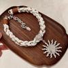 Coarse Braid Rope Weave Choker Exaggerated Wide Clavicle Chain Ethnic Style Necklace  Women