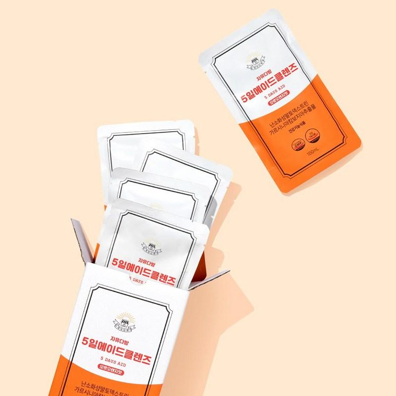 Jayudabang 5-Day Aid Cleanse Moro Orange Flavored Dietary Fiber Body Fat Reduction Kwaeupeon Health Functional Food, 100ml, 5 Pieces