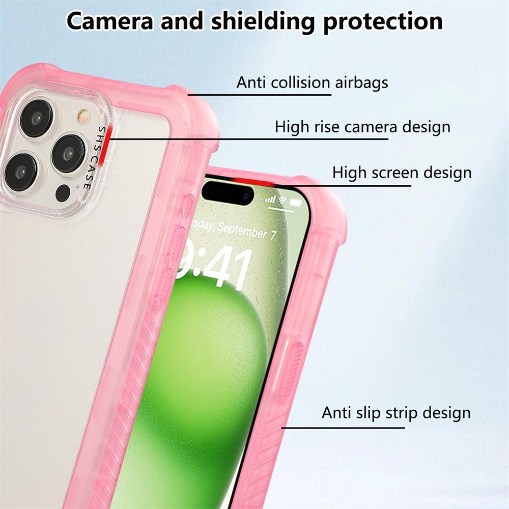 Luxury Matte Candy Colorful Shockproof Armor Phone Case For iPhone 16 15 14 Plus 13 12 Pro Max Transparent Hard PC Bumper Cover