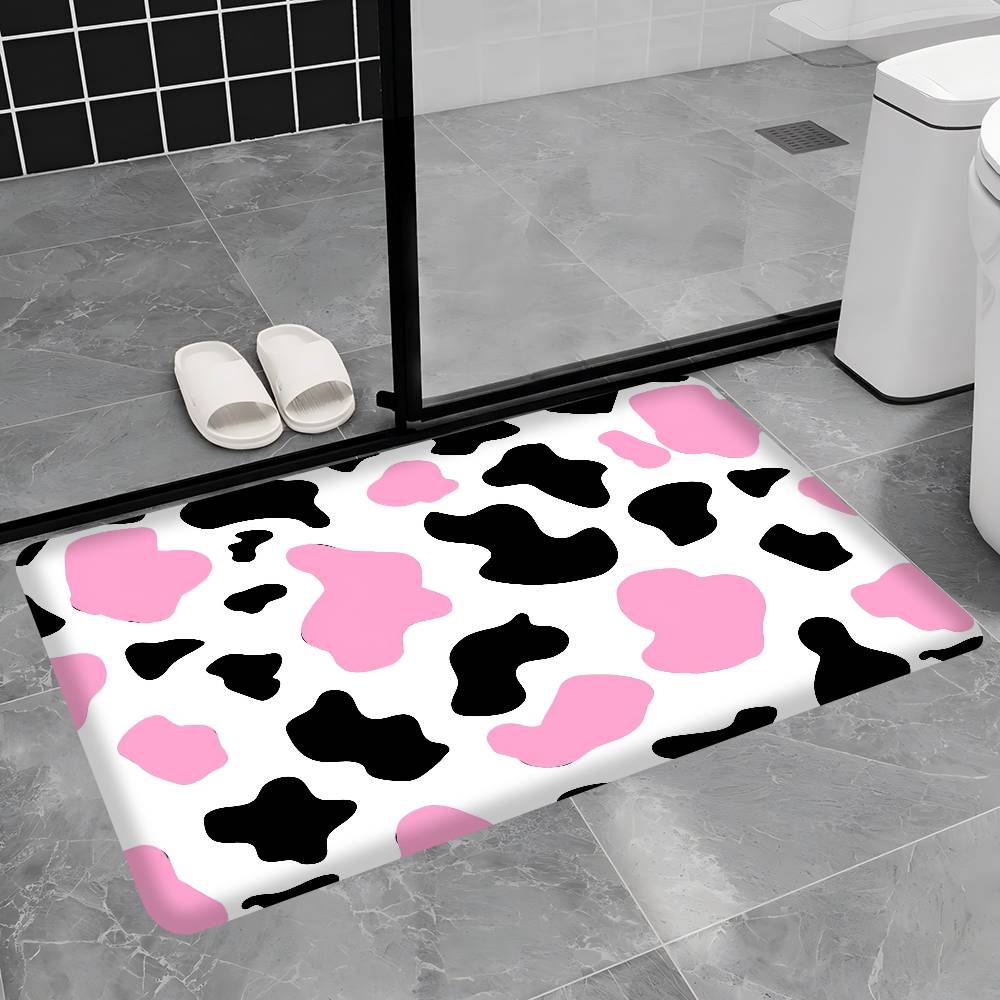 cartoon Cow Pattern cute Kitchen Mat Kids Room Bedroom Decoration Balcony Anti-Slip Doormat Living Room Alfombra
