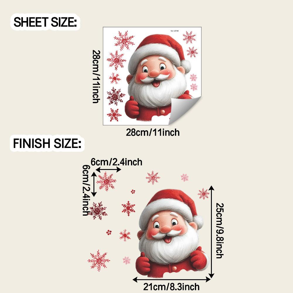 

Милый Санта Клаус Красная Снежинка Стеклянные Двери и Окна Украшение Дома Наклейки на Окна