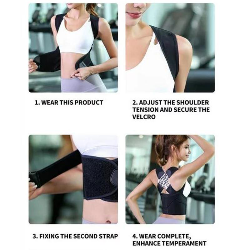 Posture Back Brace Adjustable Back Support Strap to Prevent Spinal Dis tortion and Hunchback Suitable for Men and Women