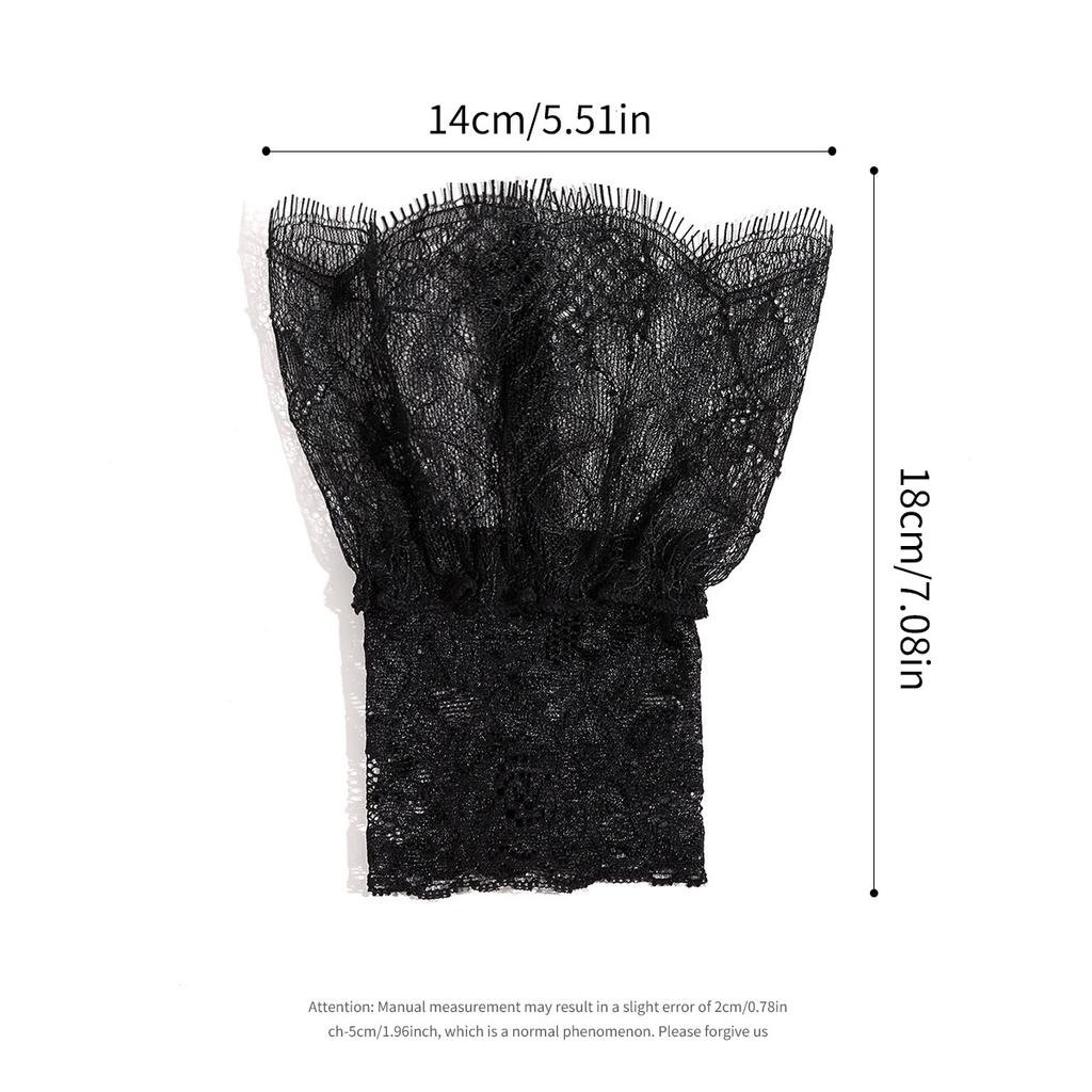 1PC Elegant Lace Fake Cuffs French Style Detachable Collar Hollow Floral False Sleeves Vintage Victorian Neck Cover Accessory