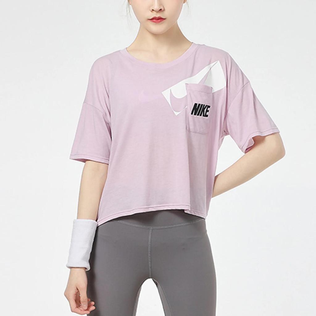 Nike T Shirts Women's Pink Crew Neck Moderate (Unisex) T-Shirts DC7190 576