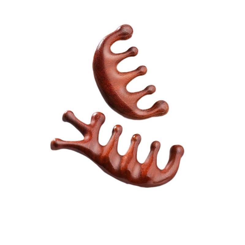 Rosewood Meridian Massage Comb for Face and Scalp Therapy, Unisex, Natural and Paint-Free