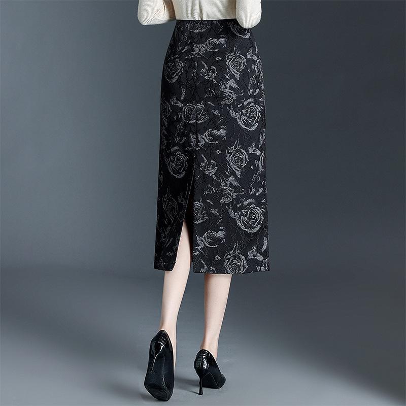 Jacquard A-Line Mid-Length Skirt: Women's 2026 Chinese Style Spring/Summer Fashion.