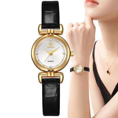 Orologio da polso da donna semplice con strass al quarzo, in pelle, da donna, regalo