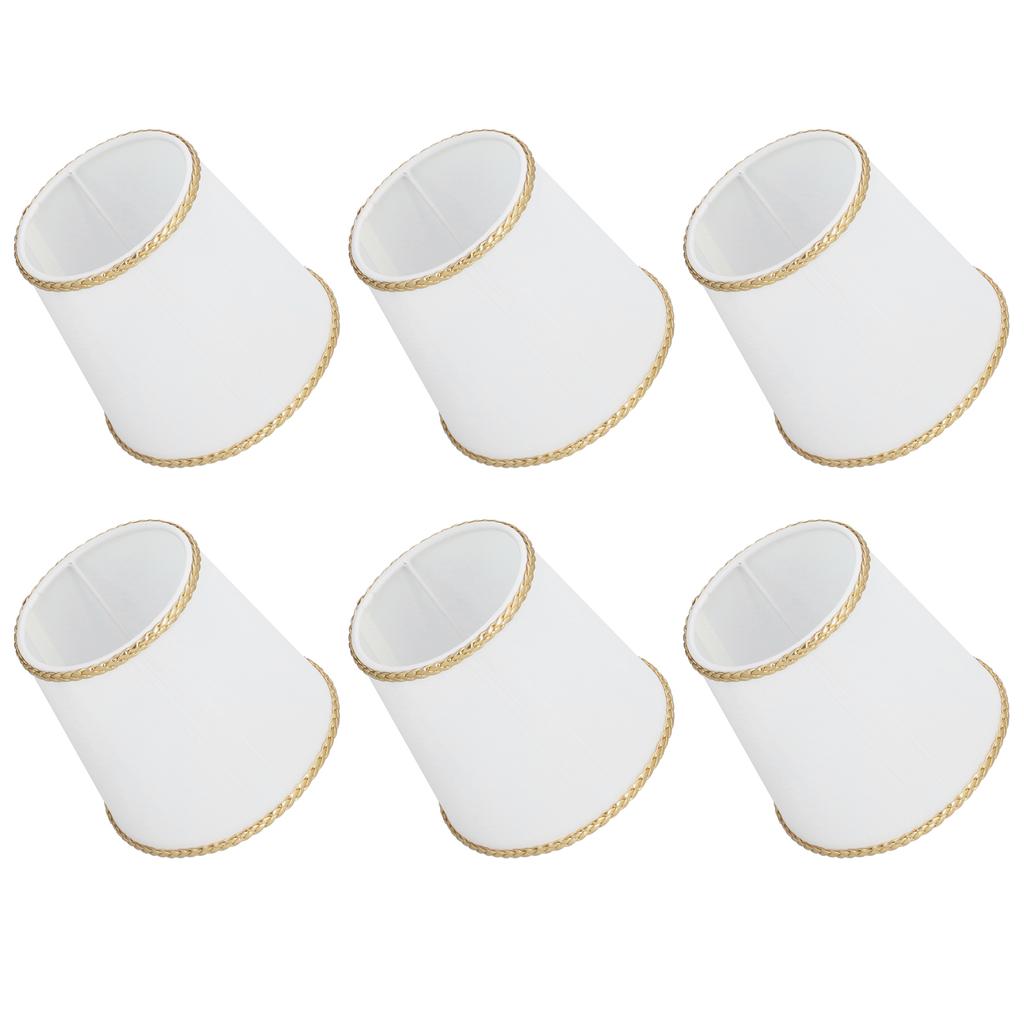 6Pcs E14 Fabric Lamp Shade Clip On Lampshades for Home Hotel Hall Office Decoration