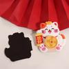 God of Wealth New Year Magnetic Sticker Cartoon Lucky Cat Refrigerator Sticker  Celebration Party
