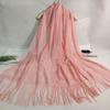 Breathable Silk Scarf Anti-UV Pashmina Summer Tassel Shawls  Women