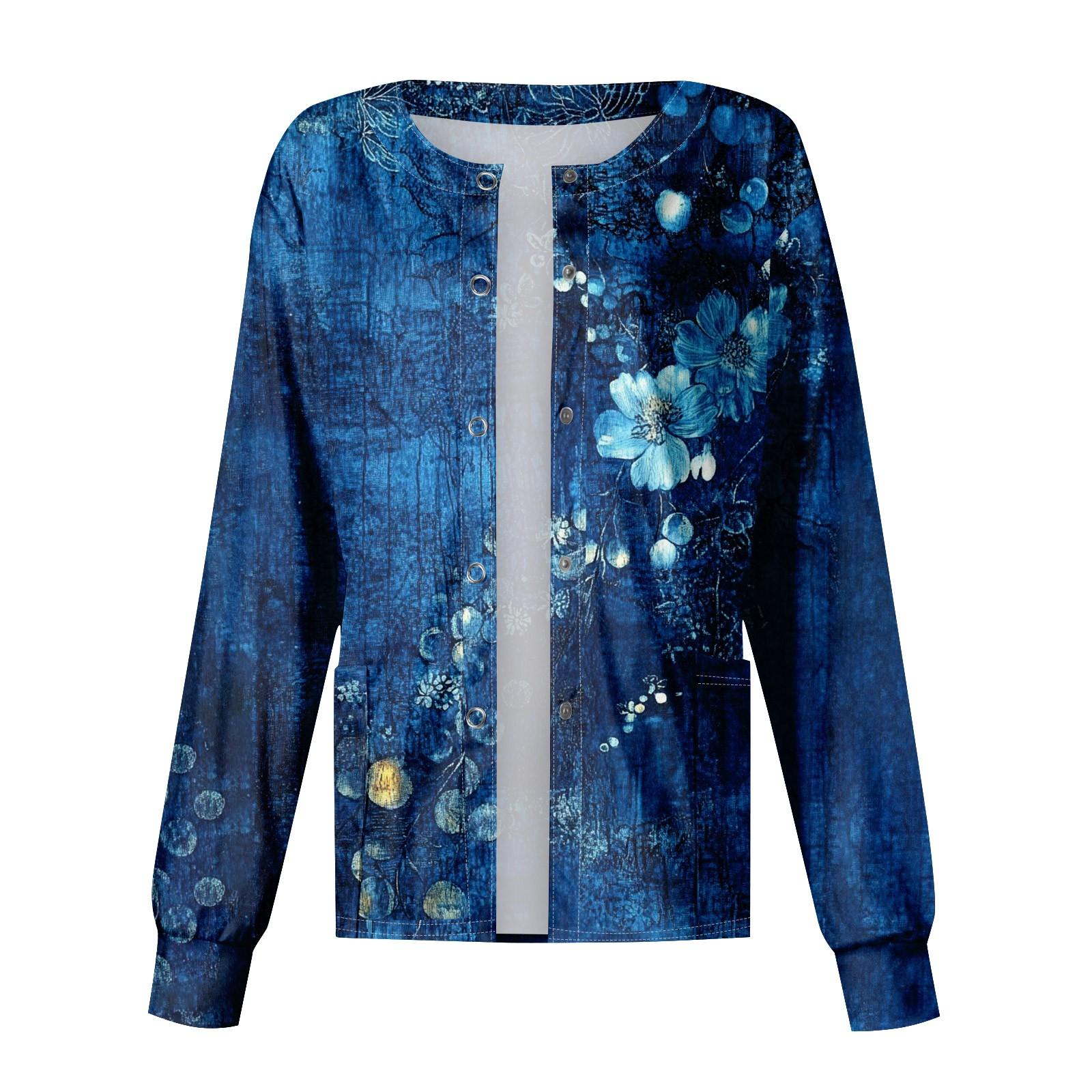 

Женская повседневная мода с длинным рукавом и воротником-стойкой, однобортный пиджак с растительным принтом, верхняя часть M киноварь