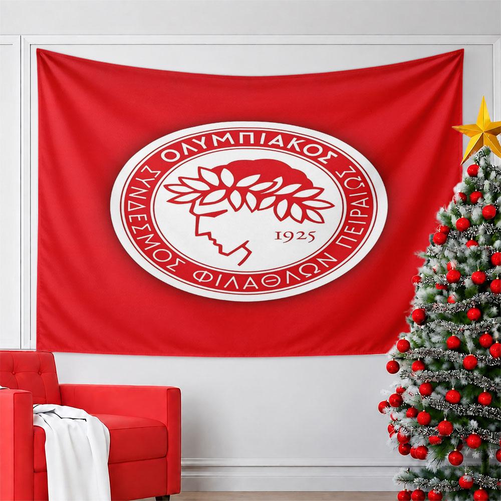 Red Laurel Wreath Emblem Design Pattern Wall Hanging Tapestry Decorative Tapestry Home Decor for Bedroom and Living Room