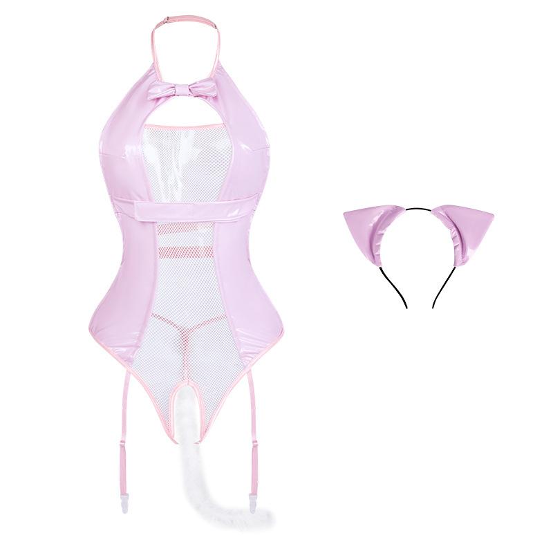 Hot Erotic Sexy Sweet Cat Girl Bodysuit Tail Sexy Lingerie Women Temptation Pajamas Outfits Erotic Costumes