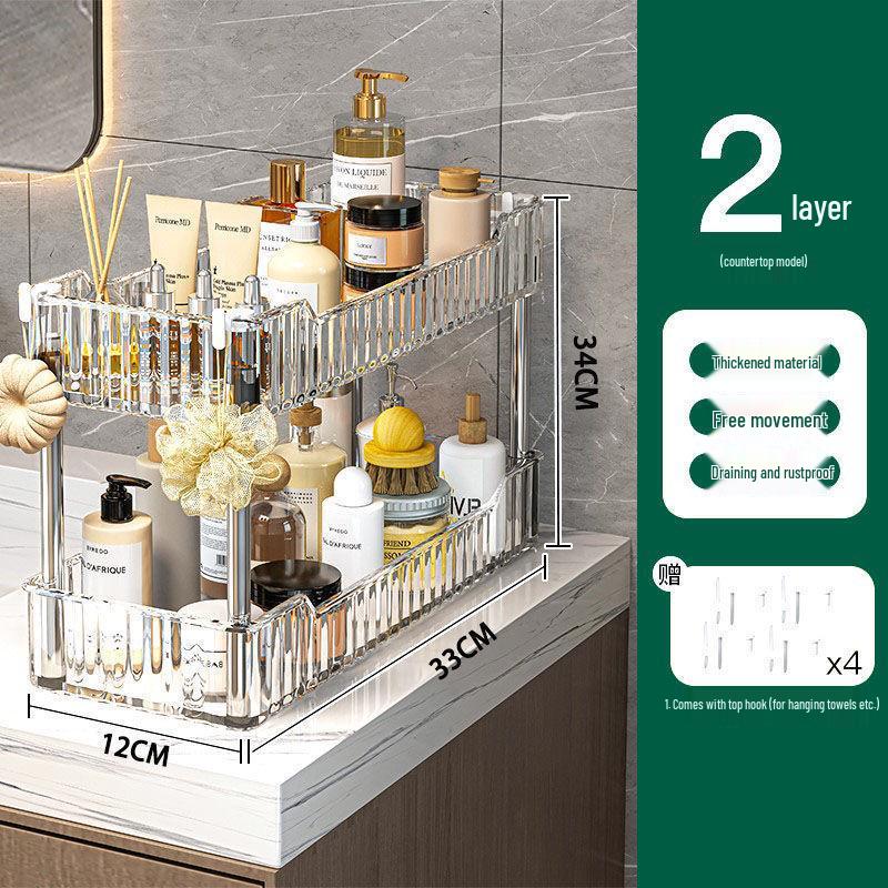 Multi-Layer Mobile Storage Rack for Kitchen, Bedroom, or Bathroom