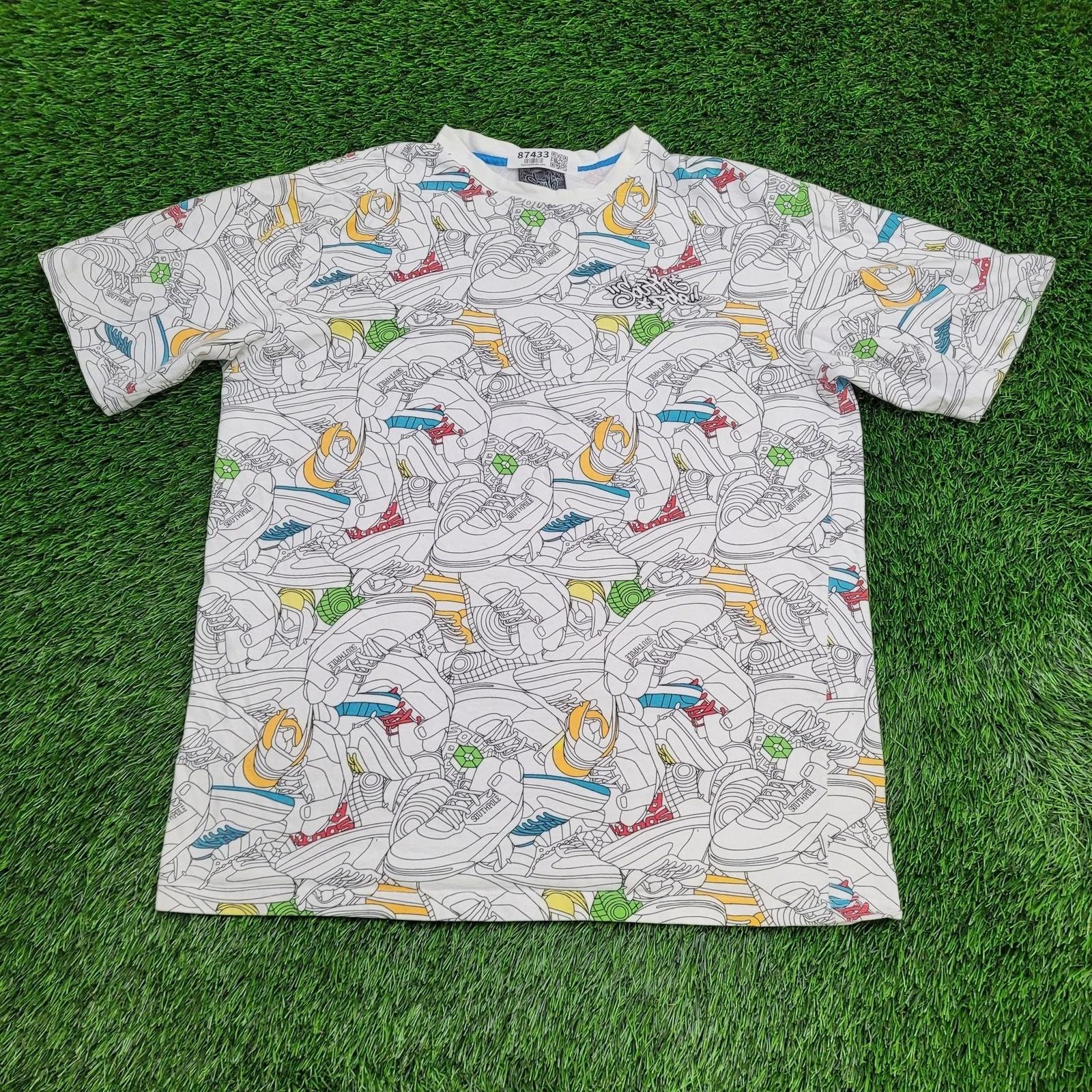 

Vintage Y2K South-Pole Shoes Shirt XL 24x30 Doodle Art AOP 4XL