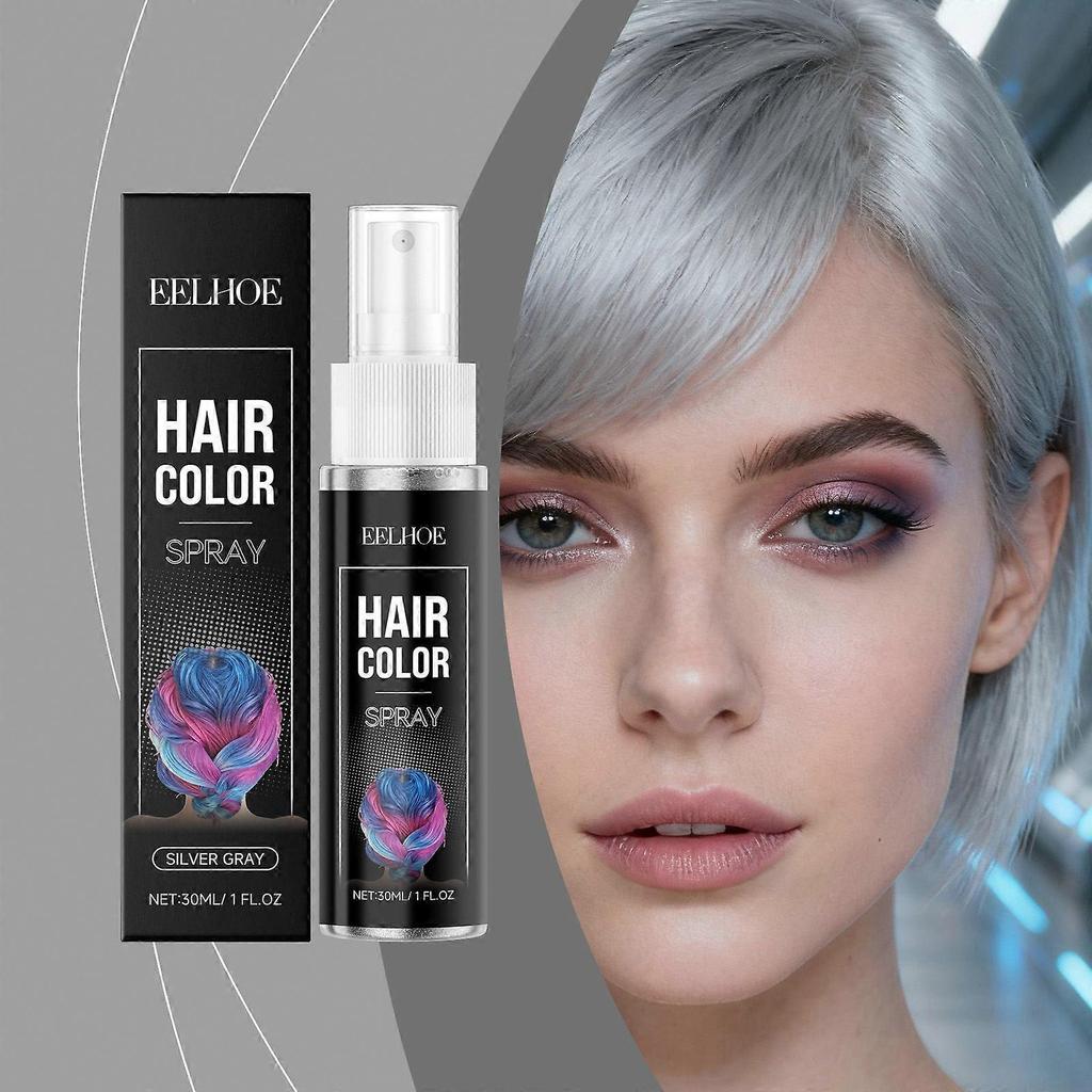 Limited time!!Eelhoe Silver Gray Temporary Hair Spray - Even Color, Easy To Apply, Moisturizing, Shiny Hair, Portable Hair Spray