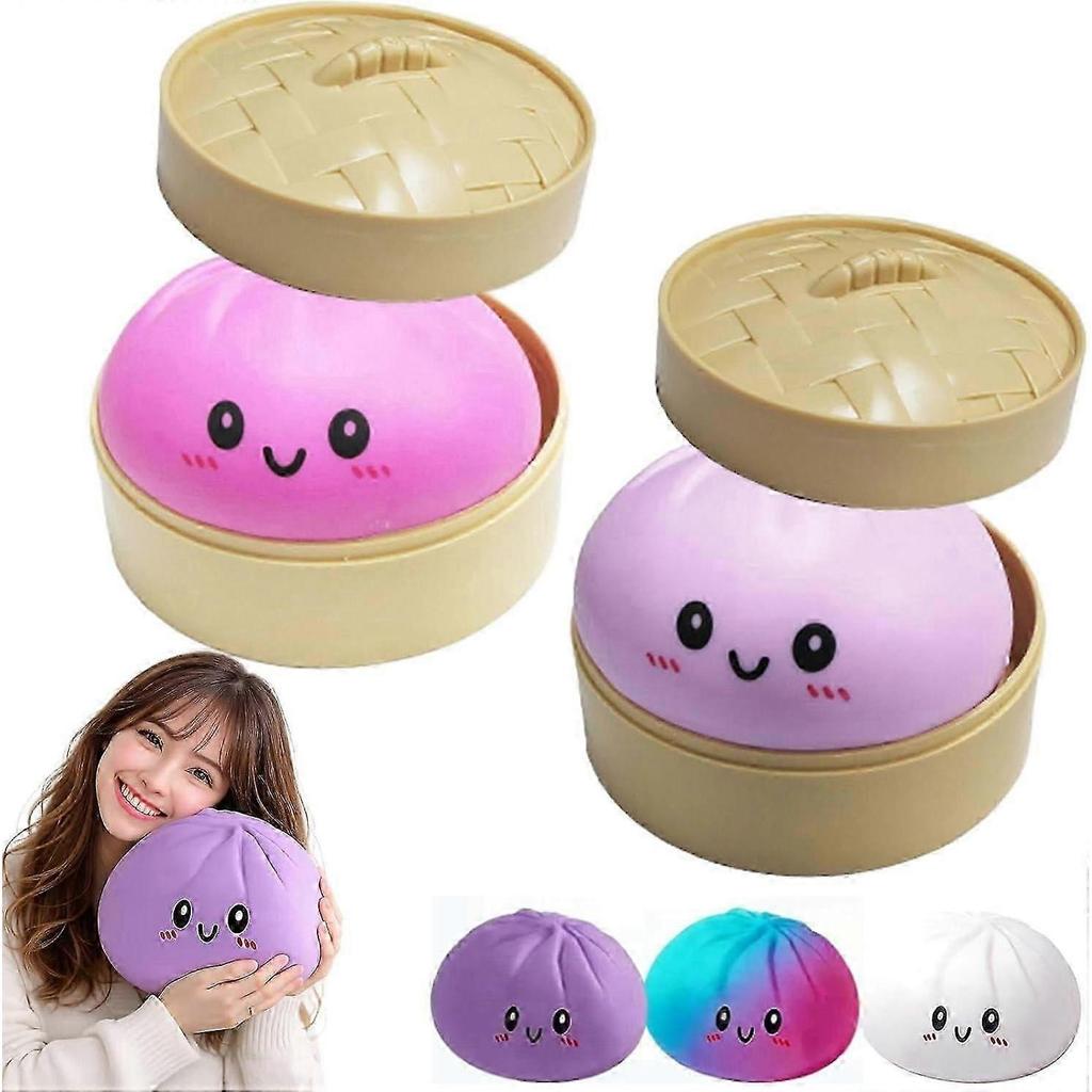 Riesiges Teigtaschen Squishy, 4/6/10 Zoll Mystery Teigtaschen Squishy Groß, Valentinstag Jumbo Teigtaschen Brötchen mit Gesicht für Erwachsene