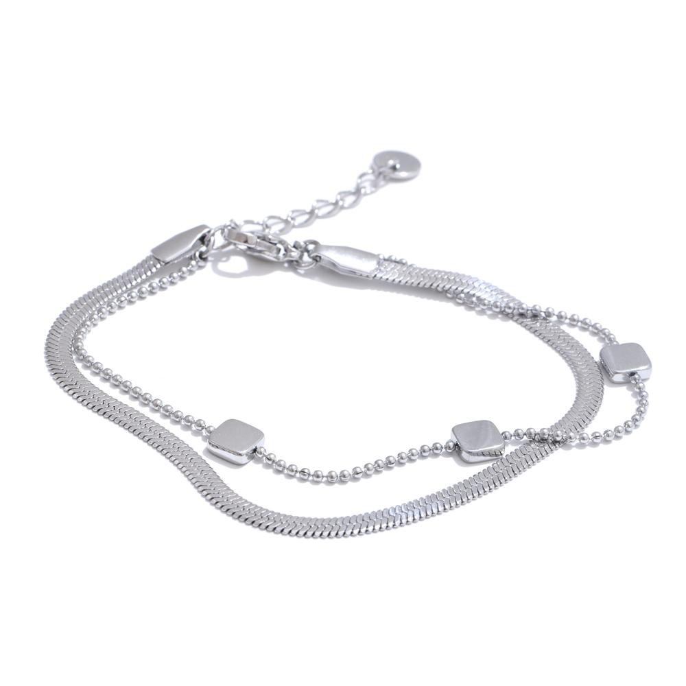 

Yhpup 2025 316L Stainless Steel Double Layered Snake Chain Stacking Bracelet Bangle Waterproof Trending Jewelry Accessories
