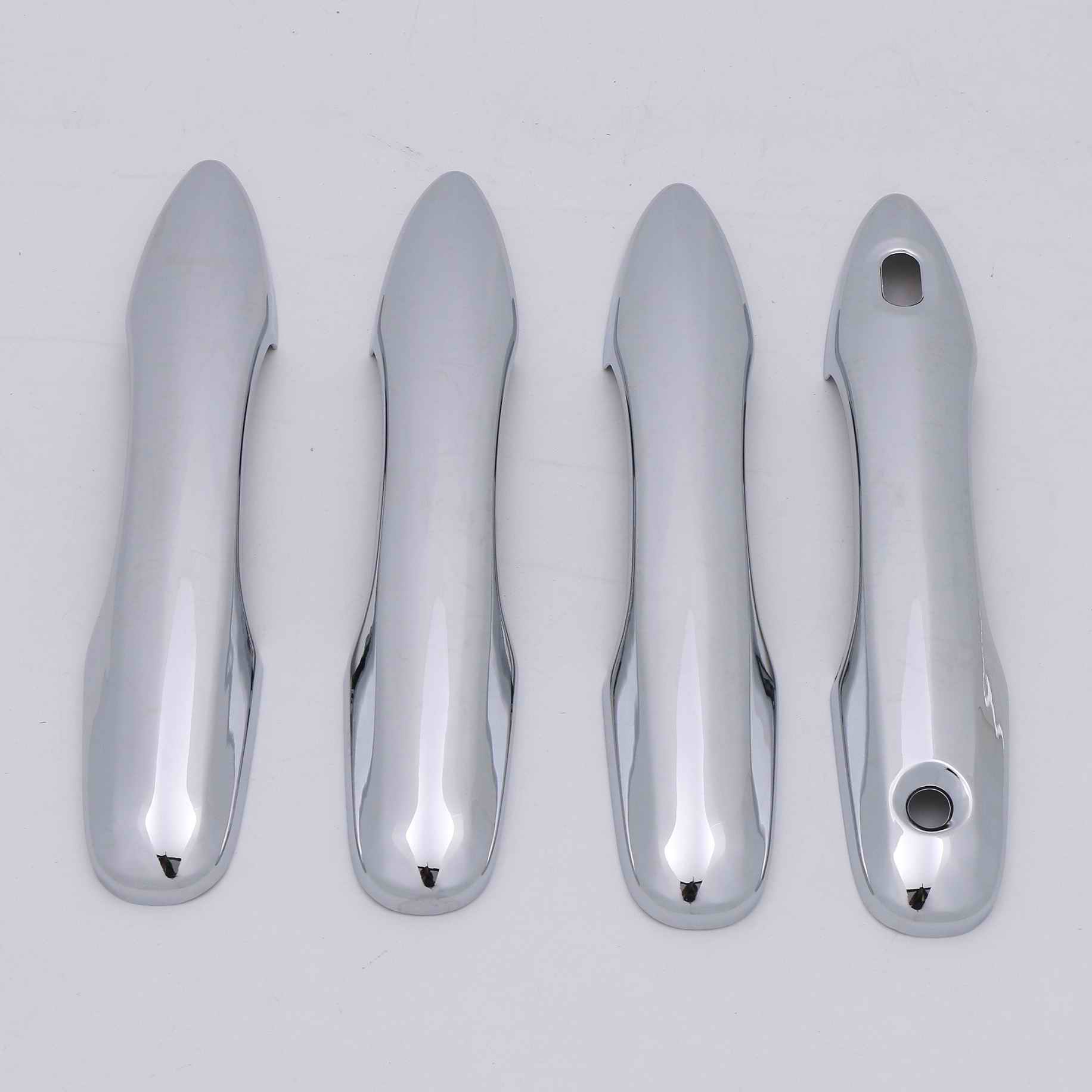 

For Toyota Prius 50 2016 2017 2018 XW50 ABS Chrome Carbon Fiber Black Door Handle Covers Trim Car Styling Accessories silver 1 button