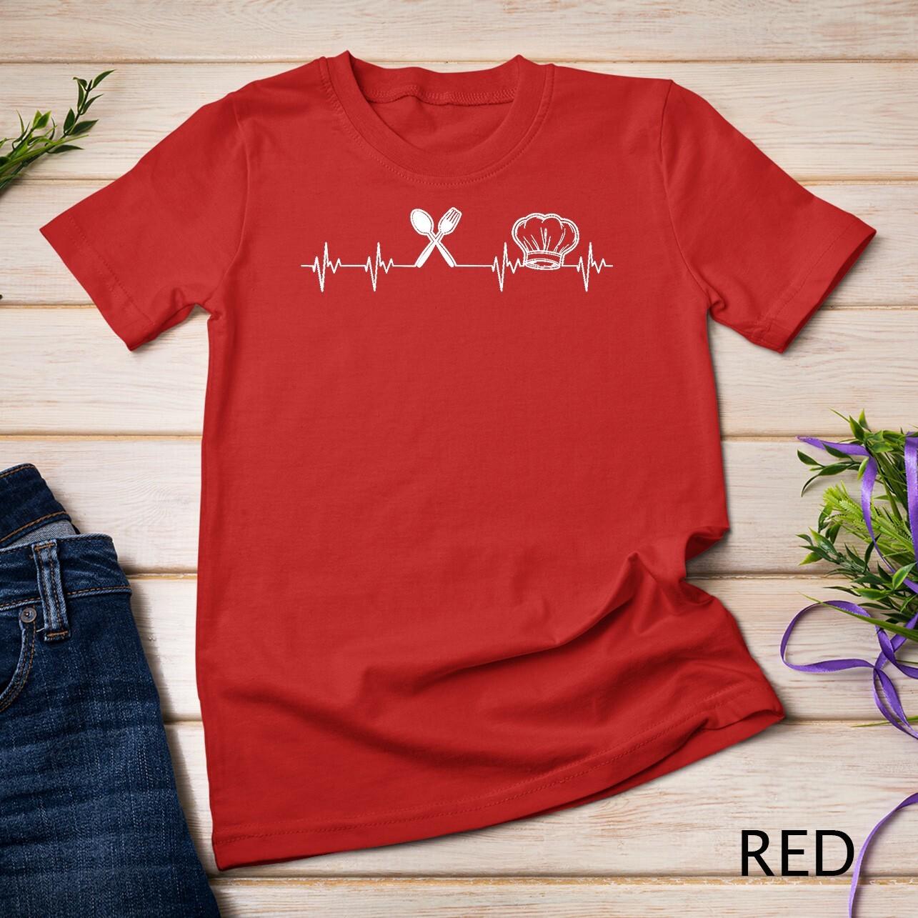 Chef Heartbeat Funny Culinary Chef Gift Cooking Lover T-Shirt Mens Womens Tees Top Unisex T-Shirt Mens Womens Tees Top 2XL