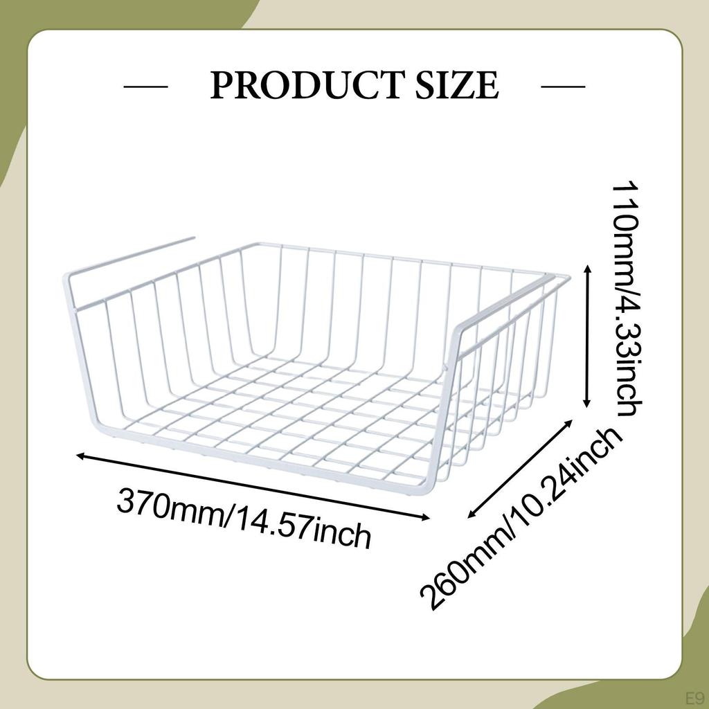 under Cabinet Shelf Basket Spice Holder Metal Sliding Add Extra Space Rack Storage for