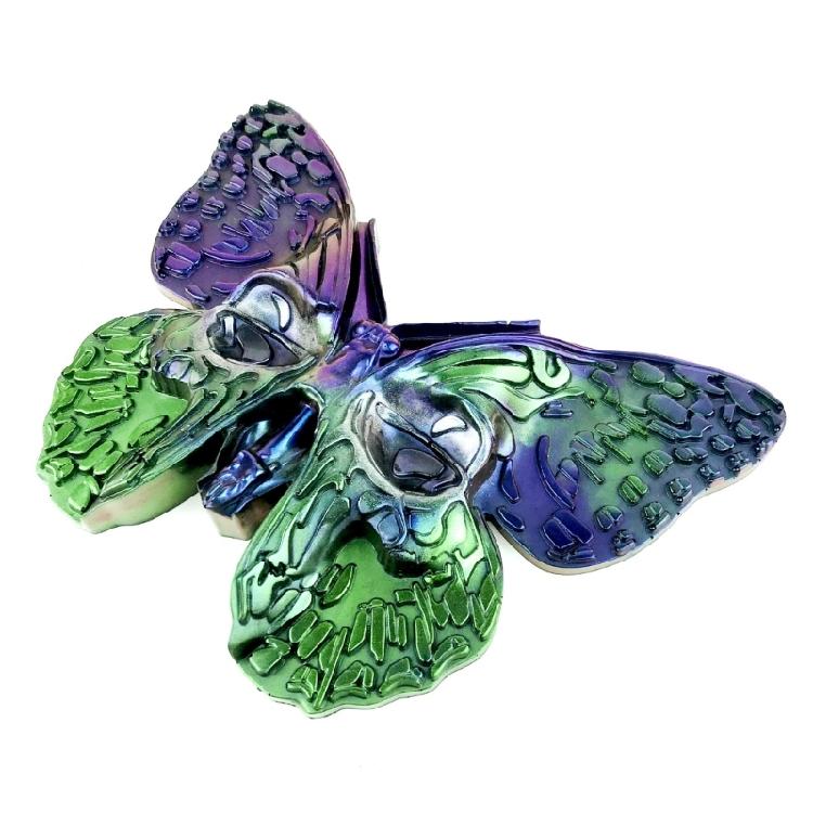 Stereo Butterflies Skull Epoxy Casting Mould for Wall Hanging Decor DIY Crafts