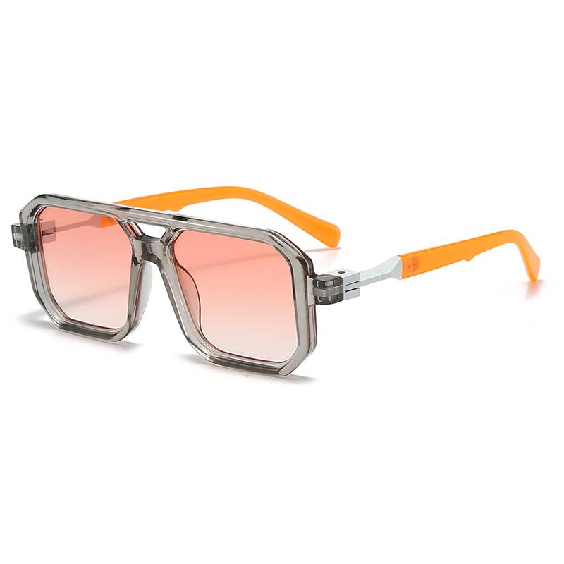Trendy Retro Double Bridge Square Sunglasses for Men & Women - European & American Street Style