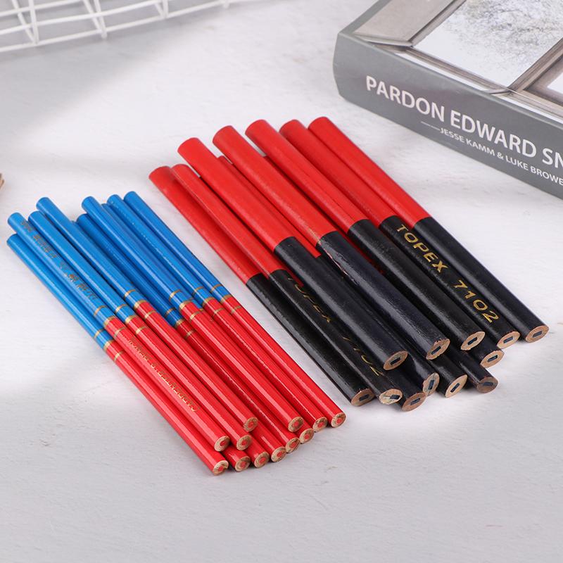 12Pcs Double Ended Colored Wooden Pencils Pre-Sharpened Red And Blue Pencils Checking Pencils For Checking Map Coloring