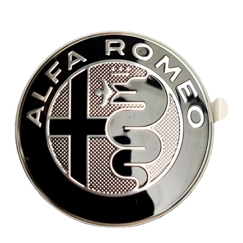 ALFA ROMEO Front- und Heck-Schwarzes Emblem-Set Alfa Romeo Giulia Stelvio Modifiziertes Emblem Auto-Logo Dekorative Zubehörteile