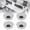 4PCS Brushed Silver Wire Hole Cover Zinc Alloy Cable Hole Cover Desk Cable Grommet  Home Office